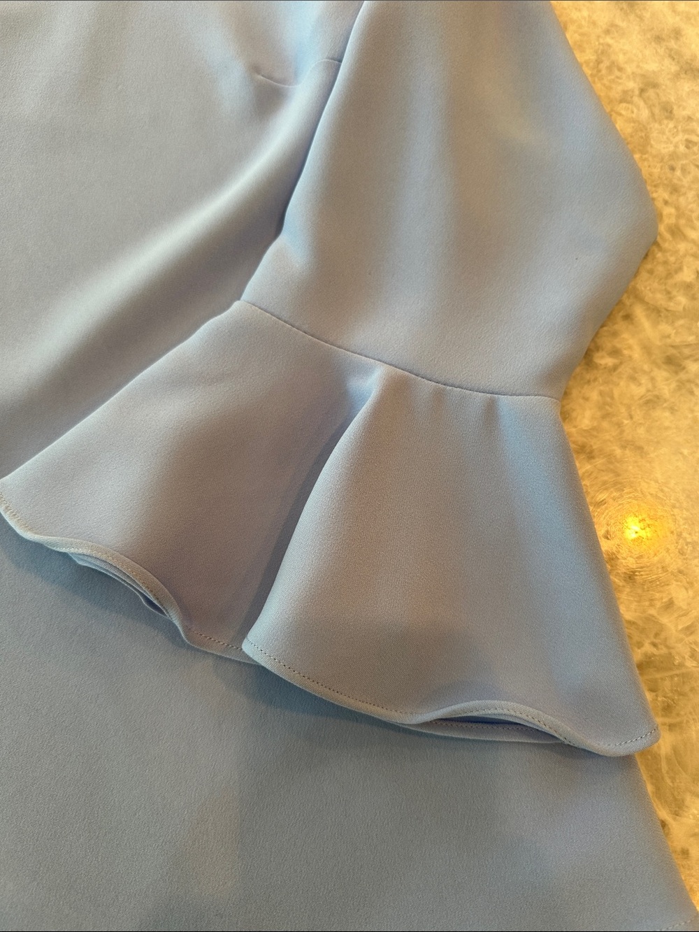 Sail to Sable Flounce Sleeve Blouse, Size L, Light Blue - Picture 4 of 4